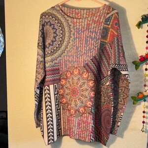 NWOT Women's Oversized Sweater, a bohemian-style pullover known for its